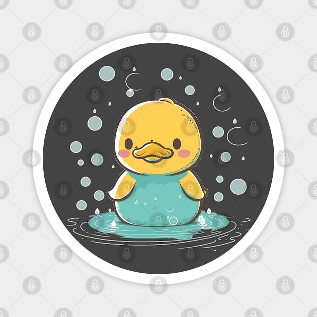 Rubber Duck And Duckling Men Women Kids Magnet by Linco